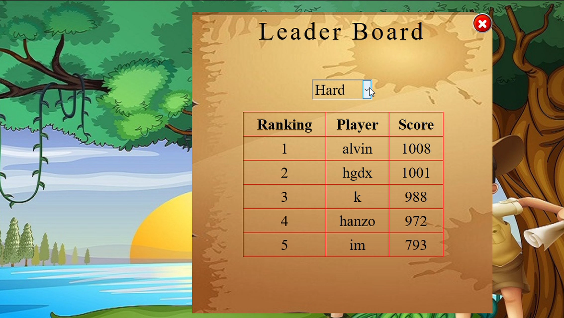 Original Jungle Words leaderboard