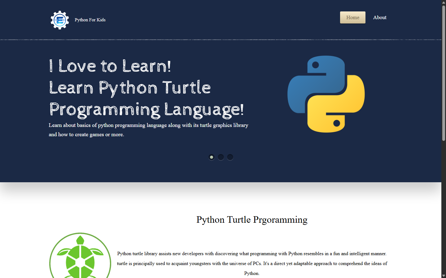 Python For Kids OJT learning web application